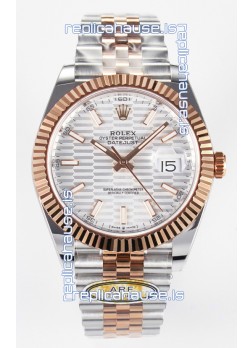 Rolex Super Clone Datejust ETA 3235 Movement 41MM Two Tone Rose Gold Plating Fluted Dial Watch