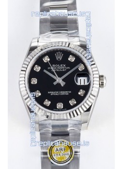 Rolex Super Clone Datejust ETA 2688 Movement 31MM Stainless Steel Black Dial Watch 