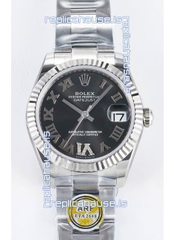 Rolex Super Clone Datejust ETA 2688 Movement 31MM Stainless Steel Grey Dial Watch 