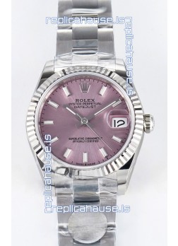 Rolex Super Clone Datejust ETA 2688 Movement 31MM Stainless Steel Pink Dial Watch 
