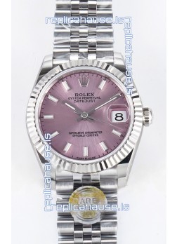 Rolex Super Clone Datejust ETA 2688 Movement 31MM Stainless Steel Pink Dial Watch 