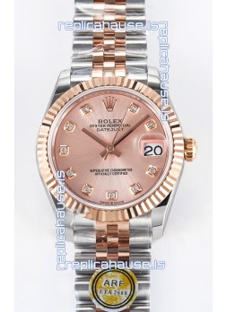 Rolex Super Clone Datejust ETA 2688 Movement 31MM Two Tone Rose Gold Swiss Champange Dial