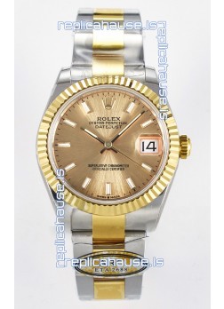 Rolex Super Clone Datejust ETA 2688 Movement 31MM Two Tone Yellow Gold Watch and Dial