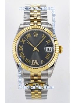 Rolex Super Clone Datejust ETA 2688 Movement 31MM Two Tone Yellow Gold Swiss Grey Dial