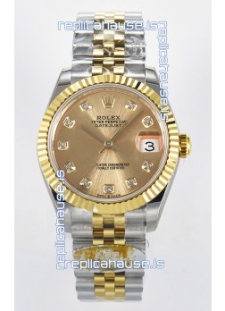Rolex Super Clone Datejust ETA 2688 Movement 31MM Two Tone Yellow Gold Casing and Dial 