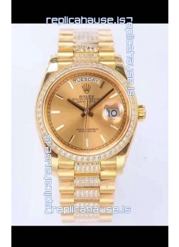 Rolex Day Date Presidential 18K Yellow Gold Watch 36MM - Gold Dial 1:1 Mirror Quality Watch