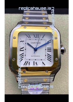 Santos De Cartier 1:1 Mirror Replica - 36MM Yellow Gold Two Tone Watch