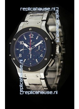 Hublot Big Bang Swiss Replica Watch in Steel Strap Ceramic Bezel