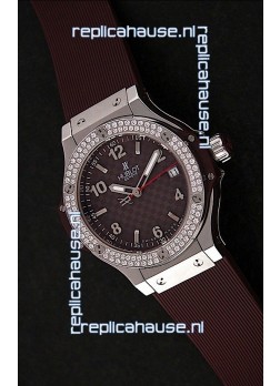 Hublot Big Bang King Swiss Quartz Watch in Checkered Brown Dial