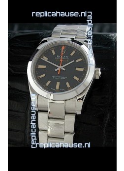 Rolex Oyster Perpetual Milgauss Swiss Replica Watch in Black Dial