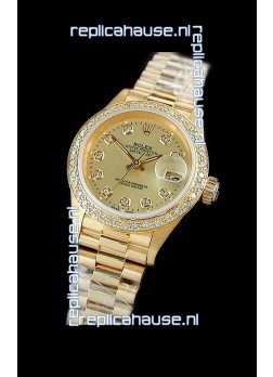 Rolex Datejust Ladies Swiss Replica Gold Watch