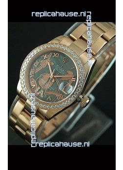 Rolex Oyster Perpetual Date Just Lady Swiss Rose Gold Watch
