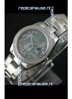 Rolex Oyster Perpetual Date Just Lady Swiss Diamond Watch
