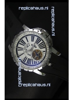 Roger Dubuis Excalibur Tourbillon Watch Japanese Movement - White Dial