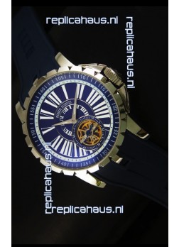 Roger Dubuis Excalibur Tourbillon Watch Japanese Movement - Blue Dial
