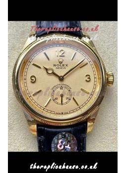 Rolex 1908 Perpetual in Yellow Gold Casing Gold Dial Swiss Replica Watch 