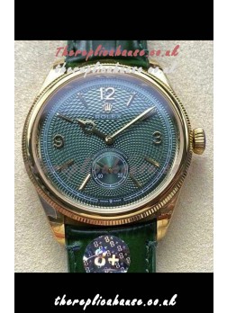 Rolex 1908 Perpetual in Yellow Gold Casing Green Dial Swiss Replica Watch 