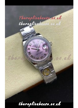 Rolex Super Clone Datejust 31MM Pink Roman Dial Oyster Super Clone Watch