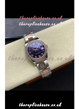 Rolex Super Clone Datejust 31MM Blue Dial Rose Gold Oyster Super Clone Watch 