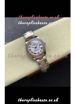 Rolex Super Clone Datejust 31MM White Dial Rose Gold Oyster Super Clone Watch 