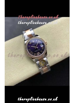 Rolex Super Clone Datejust 31MM Blue Dial Rose Gold Oyster Super Clone Watch 