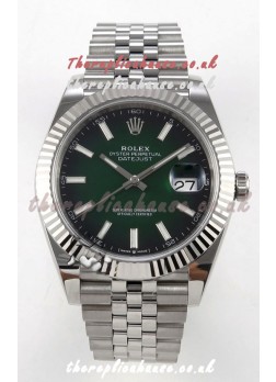 Rolex Datejust 126234 Ombre Green Dial Jubilee FREE SPRUNG MVMT Super Clone Watch 41MM