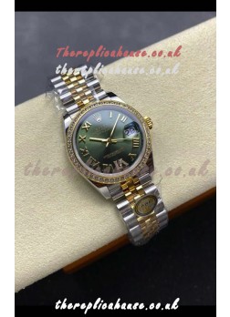 Rolex Super Clone Datejust 31MM Green Dial Yellow Gold Super Clone Watch 