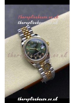 Rolex Super Clone Datejust 31MM Green Dial Yellow Gold Super Clone Watch 