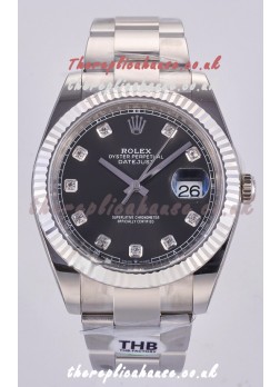 Datejust Super Clone 126334 Grey Diamonds Dial 41MM FREE SPRUNG MVMNT 3235 Watch 