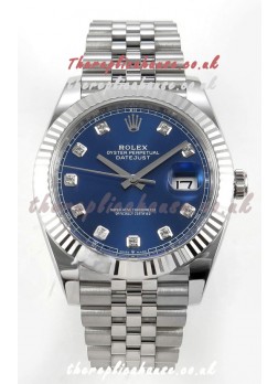 Datejust Super Clone 126334 Blue Diamonds Dial 41MM FREE SPRUNG MVMNT 3235 Watch 