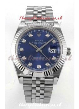 Datejust Super Clone 126334 Blue Diamonds Dial 41MM FREE SPRUNG MVMNT 3235 Watch 