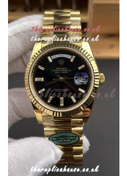Rolex Day Date 228238 Yellow Gold Black Crystal Dial Super Clone Watch 