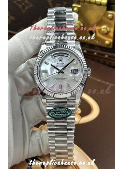 Rolex Day Date 228236 Stainless Steel Pearl Crystal Dial Super Clone Watch 