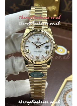Rolex Day Date 228238 Yellow Gold White Roman Dial Super Clone Watch 