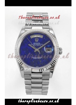 Rolex Day Date Stainless Steel Blue Lapis Dial 36MM Swiss Replica Watch 