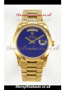 Rolex Day Date Yellow Gold Blue Lapis Dial 36MM Swiss Replica Watch 