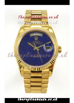 Rolex Day Date Yellow Gold Blue Lapis Dial 36MM Swiss Replica Watch 