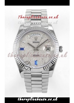 Rolex Day Date Diamonds Dial 40MM Super Clone Watch 