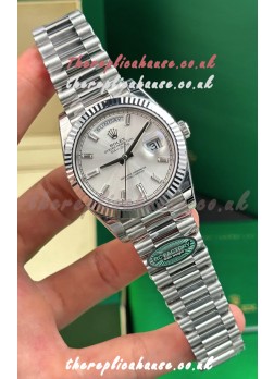 Rolex Day Date 228236 Stainless Steel Sunburst Crystal Dial Super Clone Watch 