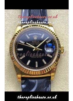 Rolex Day Date 128238 Yellow Gold Black Crystal Dial Super Clone Watch 
