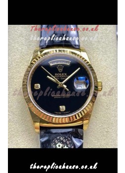 Rolex Day Date 128238 Yellow Gold Black Dial Super Clone Watch 