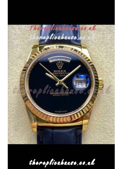 Rolex Day Date 128238 Yellow Gold Black Dial Super Clone Watch 