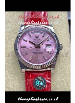 Rolex Day Date 128236 Stainless Steel Pink Dial Super Clone Watch 