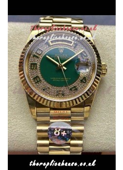 Rolex Day Date 118238 Yellow Gold Diamonds Dial Super Clone Watch 
