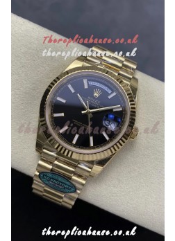 Rolex Day Date 228238 Yellow Gold Black Dial Super Clone Watch 