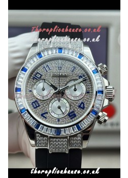 Rolex Daytona 116599 FREE SPRUNG MVMT White Gold Diamonds Paved Super Clone Watch 