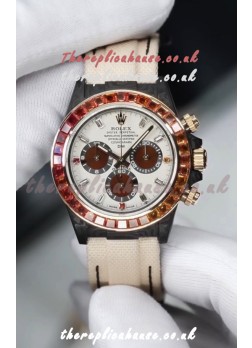 Rolex Daytona DiW Carbon Casing Rainbow Sapphires Super Clone Watch 