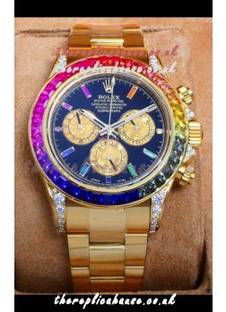 Rolex Daytona 116568 Yellow Gold Black Dial Super Clone Watch 
