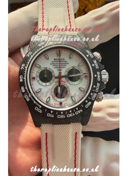 Rolex Daytona DiW Black Carbon Fiber Speedster White Dial Super Clone Watch 