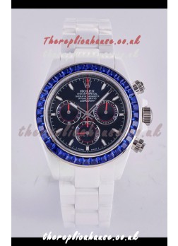 Rolex Daytona AET White Ceramic Dark Blue Dial 4130 Movment Super Clone Watch 